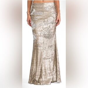 Line & Dot Roseline Fully Sequined Mermaid Maxi Skirt Anthropologie $168 Sz S